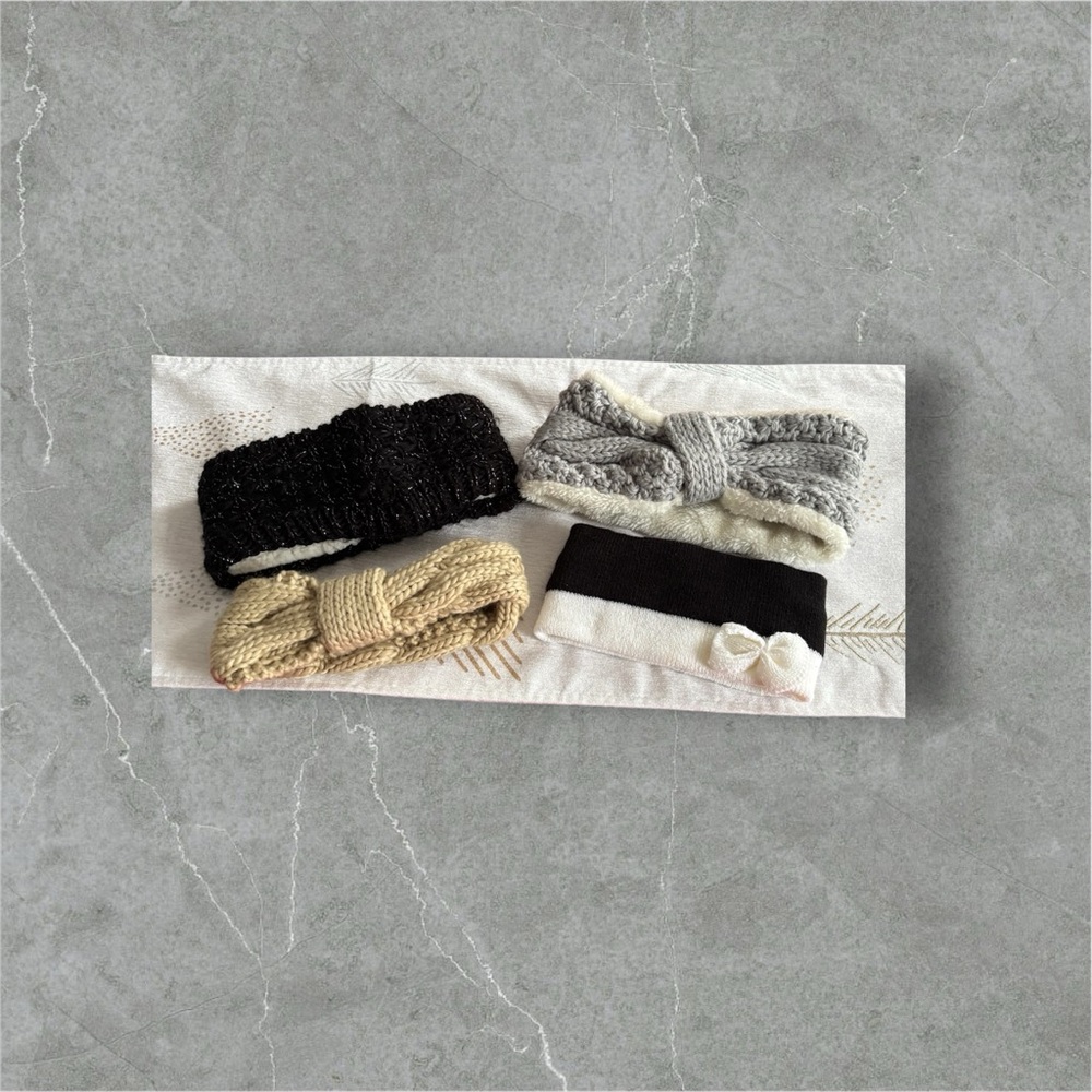 Cozy Knit Headbands Set in Black, Gray, and Cream